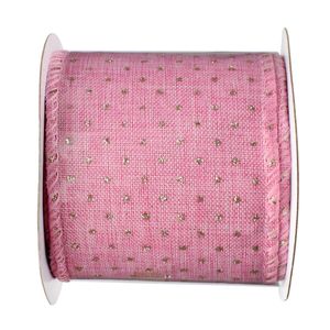 Fita Natalina Dots Rosa Powner 6cm x 3m