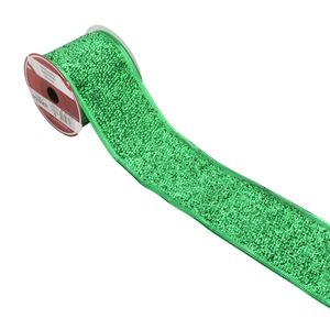 Fita Natalina Textura Verde Powner 6cm x 3m