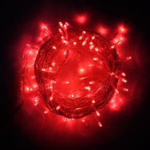 Pisca 100 Leds com Emenda Newpro Vermelho com Fio Transparente