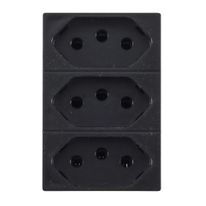 Módulo Triplex 2 Pinos + Terra Pial Plus + Legrand Preto 10A