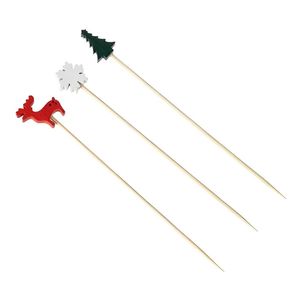 Palito para Aperitivo de Árvore de Natal Magizi 12cm com 50 peças(Produto Sortido)