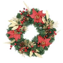 Guirlanda de Flores Vermelha e Dourada Powner 40cm