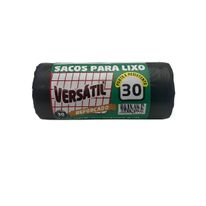 Saco de Lixo Super Reforçado Preto Versátil 30L com 30 Unidades