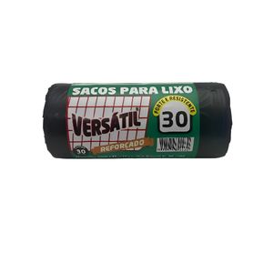 Saco de Lixo Super Reforçado Preto Versátil 30L com 30 Unidades