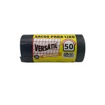 Saco de Lixo Super Reforçado Preto Versátil 50L com 30 Unidades
