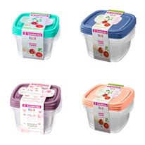Conjunto de Pote Quadrado Sortido 800ml 3 Peças Sanremo