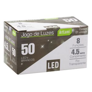 Pisca 50 Leds Branco Newpro com Fio Transparente