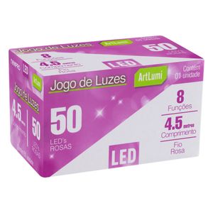 Pisca 50 Leds Rosa Newpro com Fio Rosa