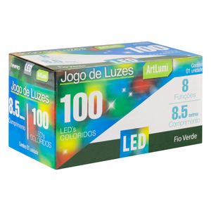 Pisca 100 Leds Colorido 8 Funções Newpro Fio Verde