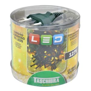 Pisca 96 Leds Amarelo Taschibra 8 Funções 127V