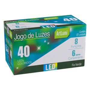 Pisca 40 Leds Americano Colorido Newpro com Fio Verde