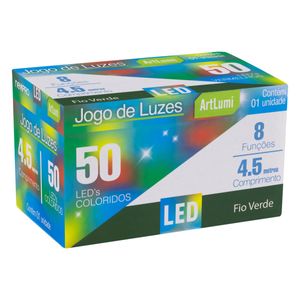 Pisca 50 Leds Colorido Newpro com Fio Verde