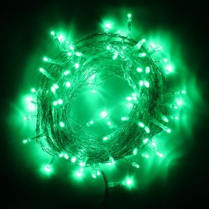 Pisca 100 Leds com Emenda Newpro Verde com Fio Transparente