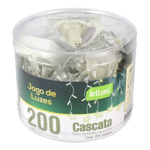 Cascata com Emenda de Estrelas Newpro 200 Leds Branco Suave