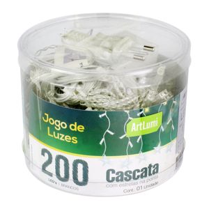 Cascata com Emenda de Estrelas Newpro 200 Leds Branco