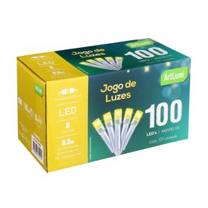 Pisca 100 Leds Amarelo Newpro Fio Transparente com Emenda