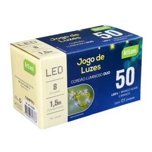 Cordão Luminoso Duo com 50 Leds Newpro Branco Suave 1m