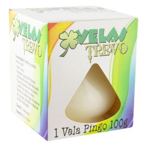 Vela Pingo Branca Trevo 6,5cm x 6,5cm 100g