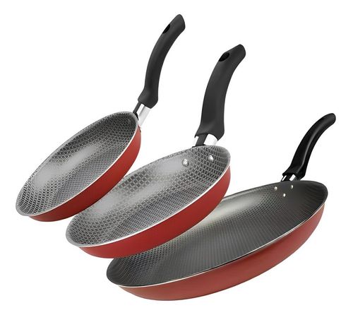 Conjunto de  Frigideira Antiaderente Multiflon Vermelho 3 Peças
