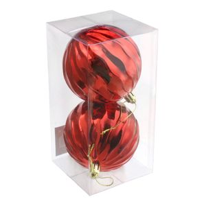 Conjunto Bola de Natal Ivy Vermelha Powner 8cm com 2 peças