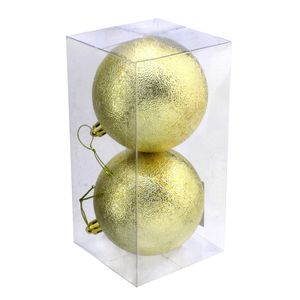 Conjunto Bola de Natal Luna Dourada Powner 8cm com 2 peças