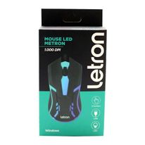 Mouse Gamer de Led com 3 botões 1000DPI Letron