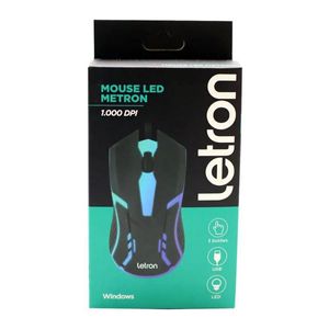 Mouse Gamer de Led com 3 botões 1000DPI Letron