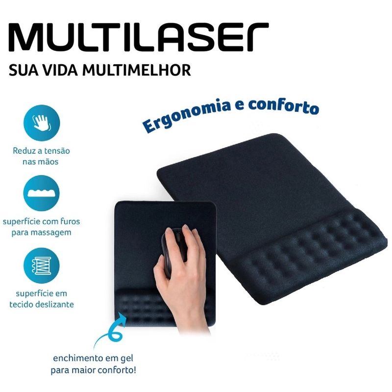 Mouse-Pad-Ergonomico-com-Apoio-Dot-em-Gel-Multilaser-Preto-152107