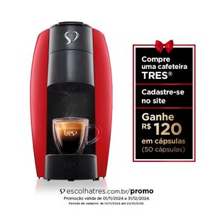 Máquina de Café Espresso Lov Vermelha 3 Corações 1250W