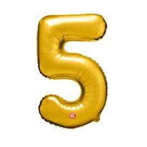 Balão Metalizado N º 5 Dourado 80cm São Roque