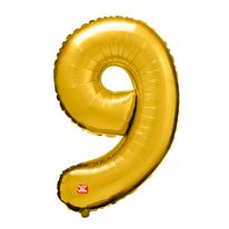 Balão Metalizado N º 9 Dourado 40cm São Roque