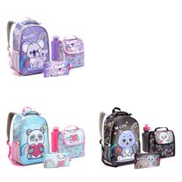 Kit Escolar Infantil Seanite Fofura 5 peças (Produto Sortido)