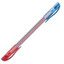 Caneta Esferográfica Ponta Dupla Bazze Azul e Vermelha