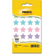 Etiqueta Escolar Estrela Cor Pastel Pimaco com 100 peças