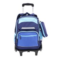 Mochila de Rodinhas com Estojo Azul Newpro  49cm