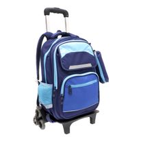 Mochila de Rodinhas com Estojo Azul Newpro  49cm