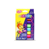 Tinta Guache em Bastão Acrilex Neon com 6 peças