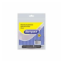 Prato Plástico Bompack 15cm com 10 unidades
