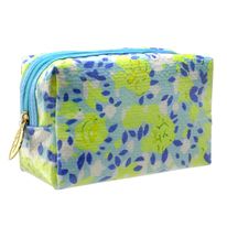 Necessaire Flowers Azul Newpro 17cm x 12cm