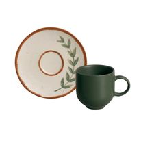 Xícara com Pires Coup Stoneware Magari Porto Brasil 97ml