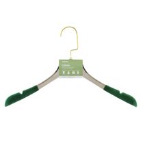 Cabide de Acrílico 38cm Newpro com Pontas de Veludo Verde