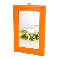 Espelho com Moldura Laranja Budeplast 14cm x 20cm