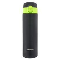 Garrafa de Aço Inoxidável Newpro Preto e Verde 430ml