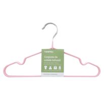 Conjunto de Cabide Infantil Emborrachada Rosa Newpro 5 Peças
