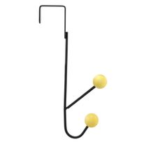 Cabide de Porta de Metal com 2 Ganchos de Madeira 17cm Newpro