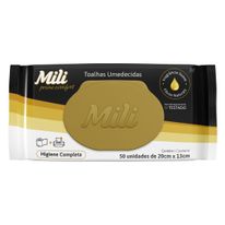 Lenço Umedecido Prime Comfort Mili com 50 folhas