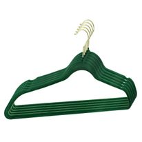 Conjunto de Cabide de Veludo Verde e Dourado Newpro 5 Peças