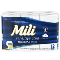 Papel Higiênico Folha Dupla Mili 30m com 12 unidades
