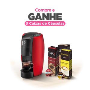 Máquina de Café Espresso Lov Vermelha 3 Corações 1250W
