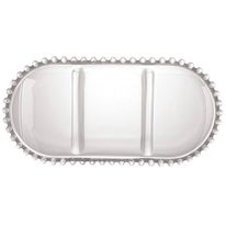 Petisqueira de Cristal com divisória Pearl Wolff 30cm x 15cm